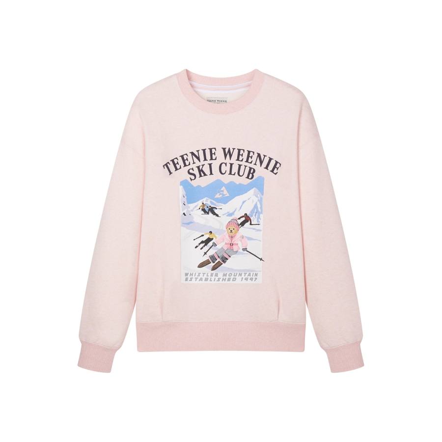 Teenie Weenie Bear Minimalist Style Comfortable Naughty Cute Casual Crew Neck Versatile Fleece Lined Sweatshirt Women's