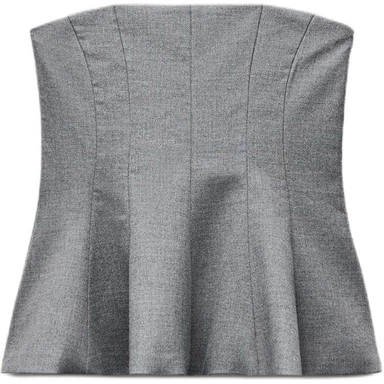 ZARA Strapless Top Women's Gray