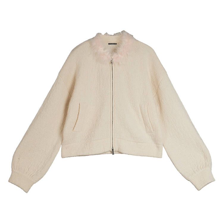 ELLE XU ZHI Knitwear Women's Crew Neck Thickened Cardigan