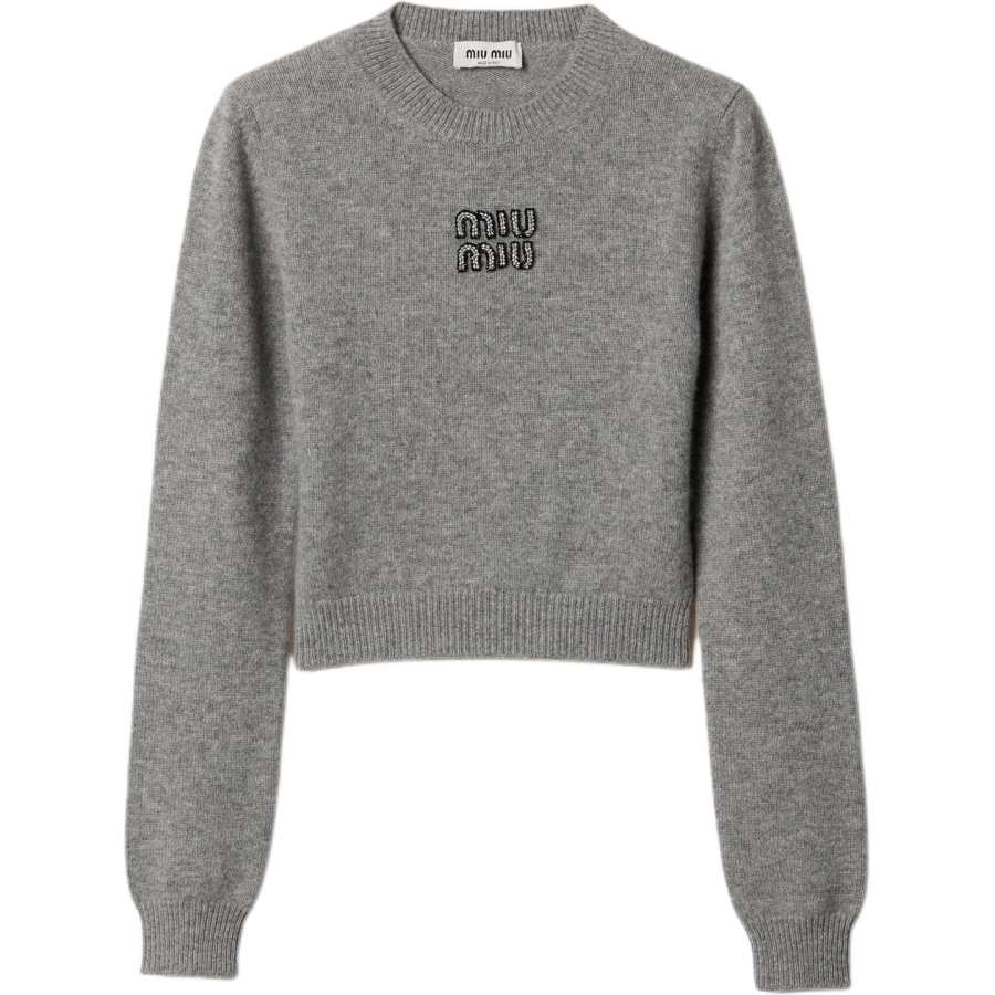 MIU MIU SS24 Cashmere Sweater Women's Gray
