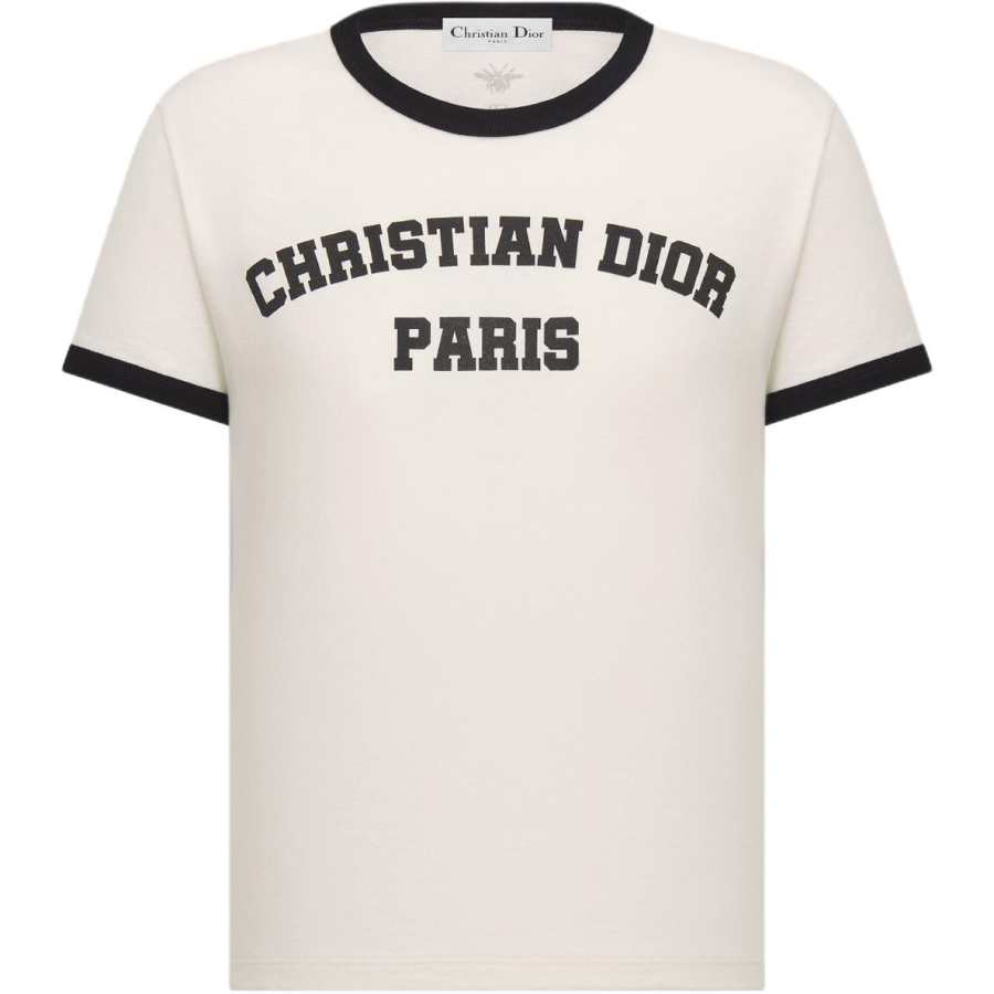 DIOR Cruise Early Spring Collection Logo Letter Print Crew Neck Short-Sleeved T-Shirt Women's White