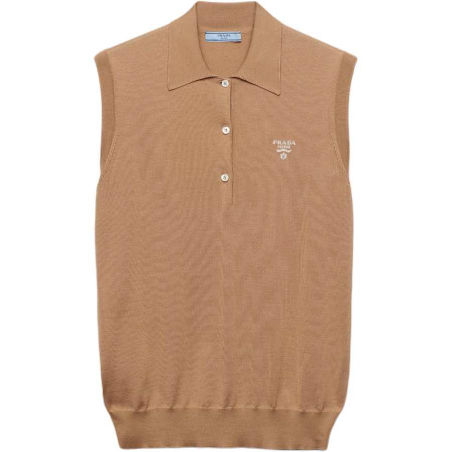 PRADA PRADA SS24 Polo Shirt Women's Camel Brown