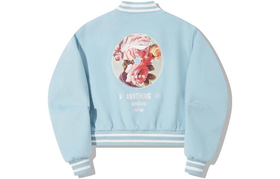 Li-Ning Li Ning X PLEASURES Jackets Women's Forget Me Not Blue Baseball Collar Moderate Other