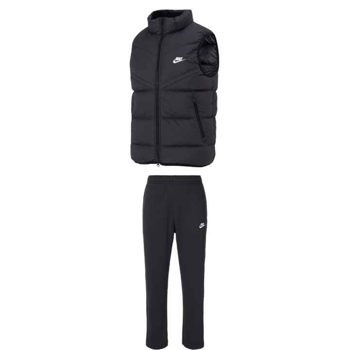 Nike Nike Thermal Stand Collar Solid Color Vest Minimalist Style Straight Fit Fleece Lined Pants Casual Sportswear Men's