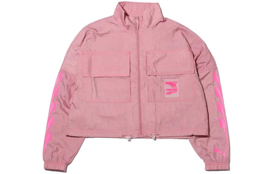 PUMA Jackets Women's Pink Stand Collar Moderate