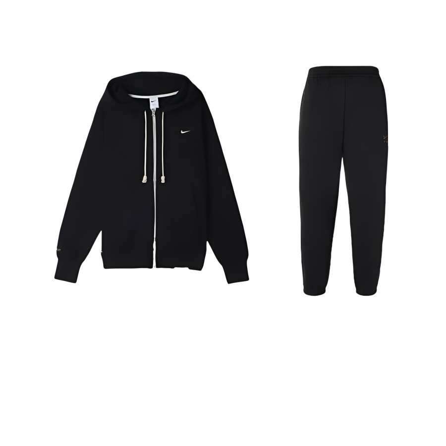 Nike Nike Print Logo Zippers Hooded Running Fitness Thickened And Fleece Lined Long Sleeved Elastic Cuff Pants