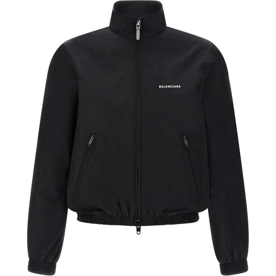 Balenciaga Logo Embroidered Zip Up Jacket
