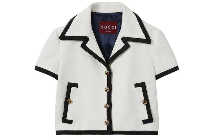 GUCCI Lido Jackets & Coats Women's Gray White