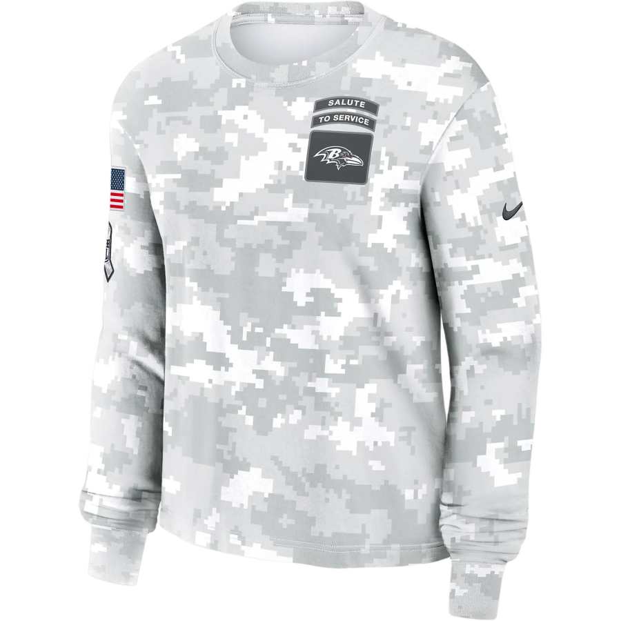 Nike Nike Baltimore Ravens Salute To Service Edge Lockup Women's Nike Dri FIT Nfl Long Sleeve T Shirt