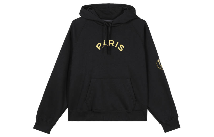 Jordan Jordan x PSG Brooklyn SS24 Paris Saint Germain, Letter Hooded Casual Fleece Lined Sweatshirt Women's Black