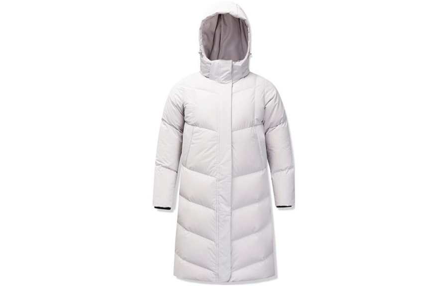 ANTA Down Jackets Women's Gray Hooded Thickened Straight Fit