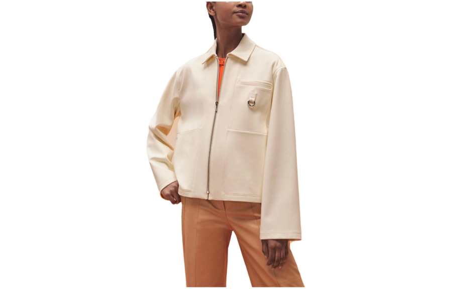 HERMES HERMES Jackets Women's Ecru Lapel Moderate Other