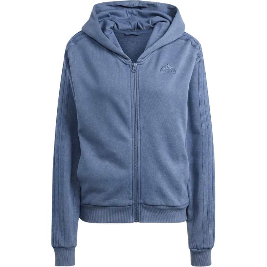 Adidas Adidas All Szn FW24 Garment Wash Full Zip Hoodie Sweatshirt Women's Blue