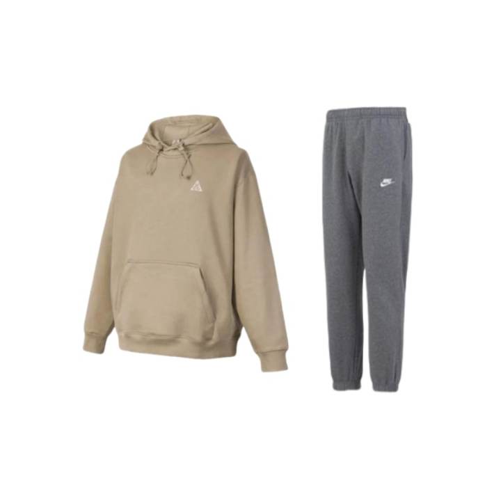 Nike Nike ACG THERMA FIT Thickened And Fleece Lined Solid Color Loose Fit Pullover Hoodie Pants Casual Sportswear Unisex