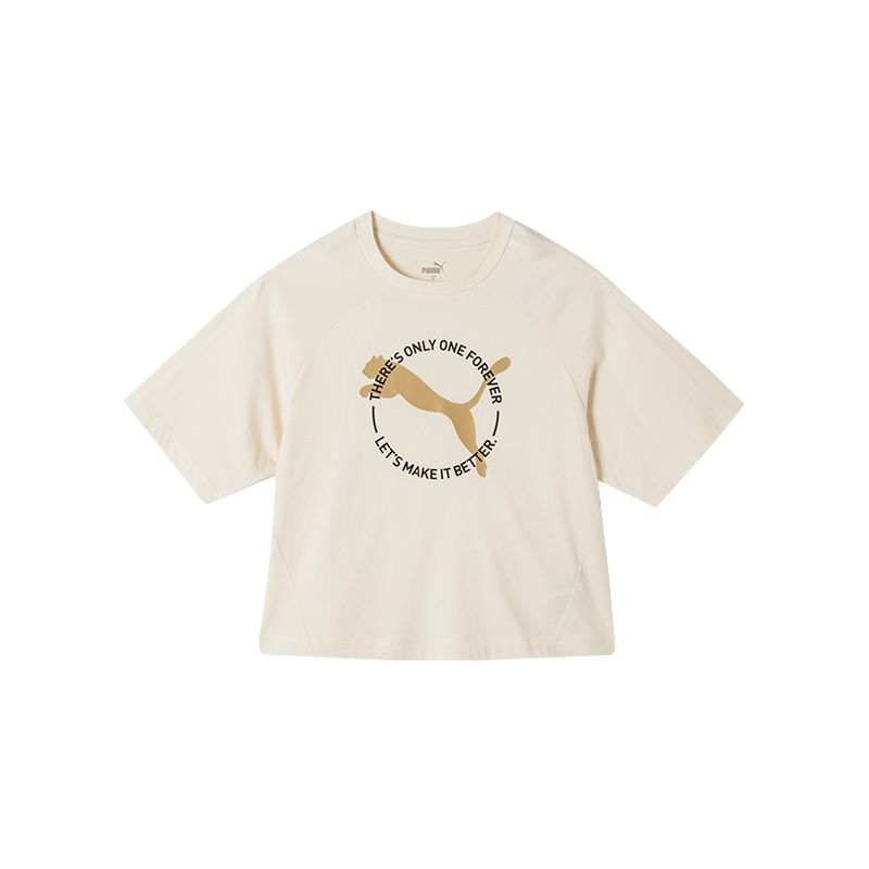 PUMA T Shirts Women's Apricot Crew Neck Moderate