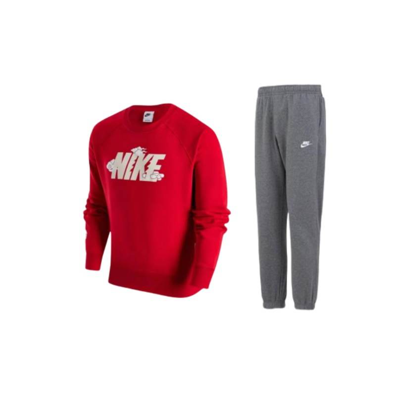 Nike Nike CNY Collection FW23 Year Of The Dragon Fleece Lined Crew Neck Sweatshirt Mid Rise Pants Casual Sportswear Unisex