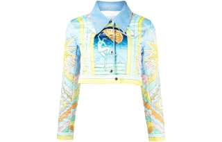 CASABLANCA Quilted Cropped Jacket 'Art Deco/Multicolor'