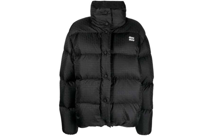 MIU MIU MIU MIU Logo print Quilted Jacket