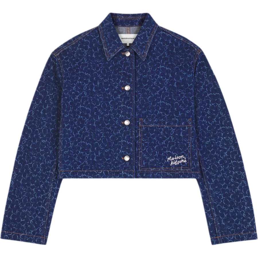 Maison Kitsune Maison Kitsune geometric-patterned denim jacket