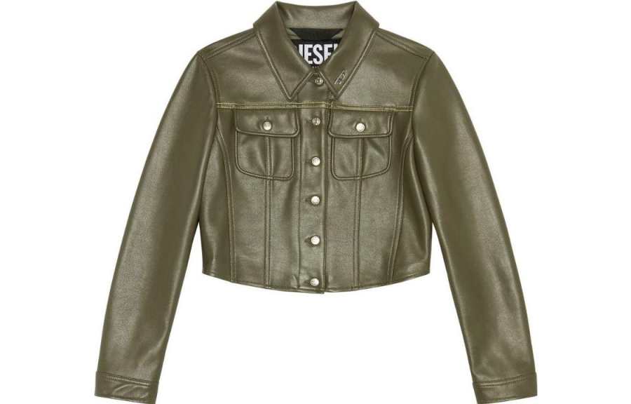 DIESEL Jackets Women's Green Lapel Moderate Other