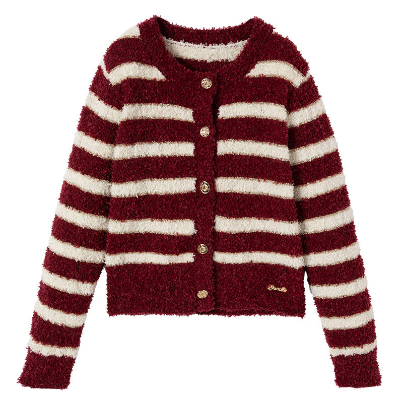 XIANGYING Knitwear Women's Red Crew Neck Moderate