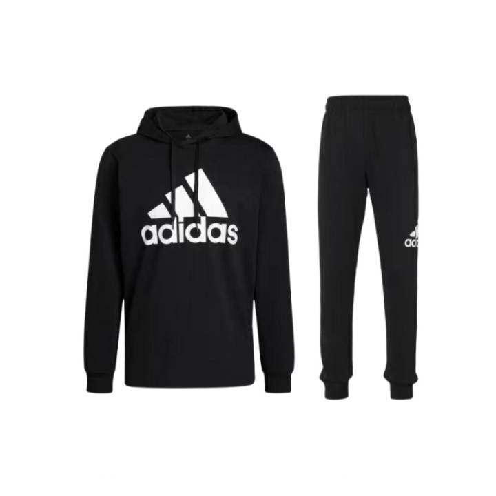 Adidas Adidas Hooded Pullover American Vintage Long Sleeved Training Fleece Lined Thermal Knitted Fabric Pants