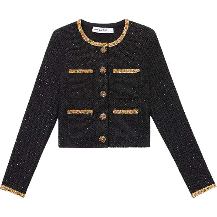 Self-portrait Self portrait Jackets & Coats Women's Mixed Black