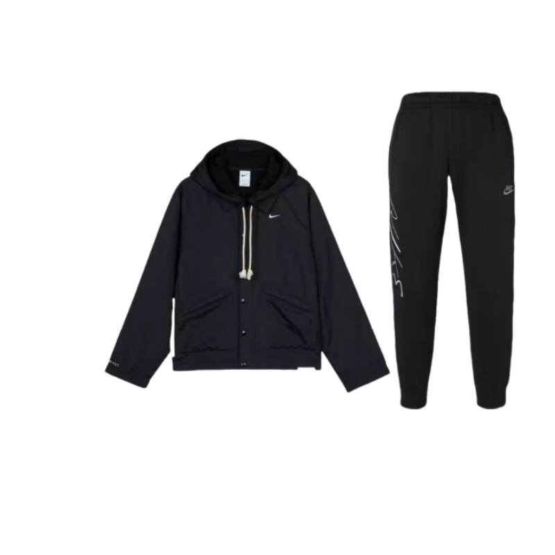 Nike Nike Fleece Lined Thermal Embroidery Logo Jackets & Coats Elastic Pants Casual Sportswear Unisex Black