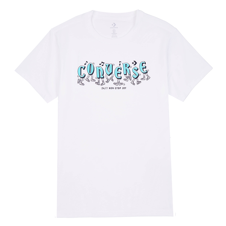 Converse T Shirts Women's White Crew Neck Moderate Other