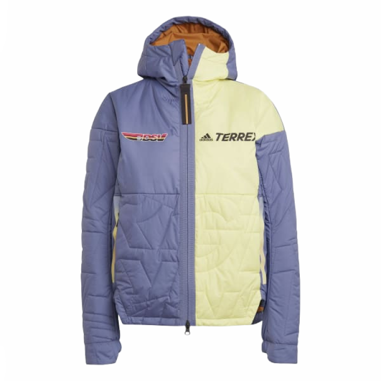 Adidas Adidas MYSHELTER Primaloft Hooded Padded Jacket Jackets & Coats Women's Track Purple/Pulse Yellow