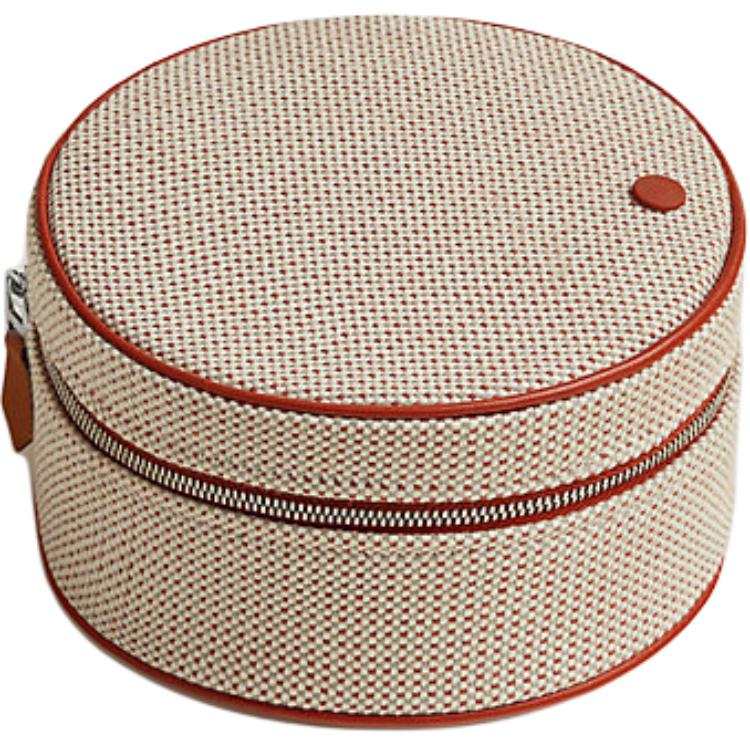 HERMES HERMES Cotton Makeup Bag Storage Bag Unisex Cognac