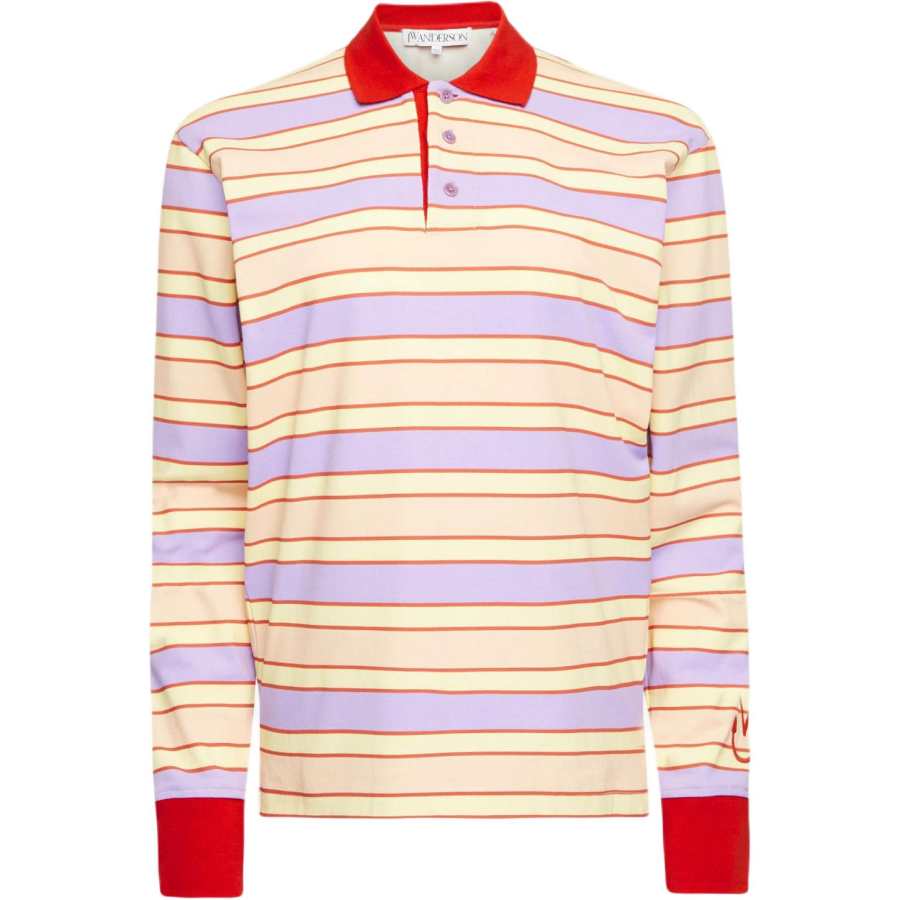 JW Anderson Contrast Trim Striped Polo Top