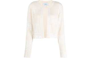 CASABLANCA Knitted Fabric Cardigan Women's Beige