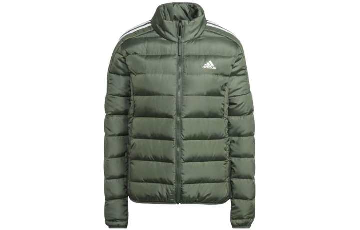 Adidas Adidas Essential Down Jackets Women's Green Stand Collar Moderate Down Jacket