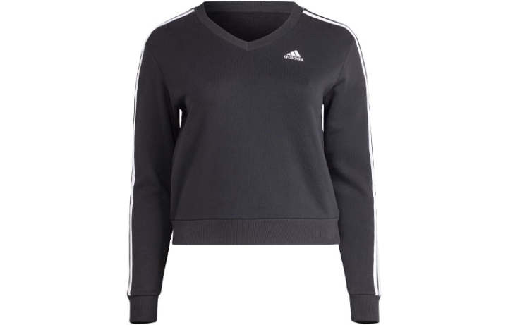 Adidas adidas Women's Essentials 3-Stripes V-Neck Sweatshirt Black