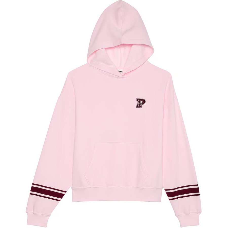 Victoria's Secret PINK Ivy Fleece Campus Hoodie/Pink Tulip Sweatshirt Women's Pink Tulip