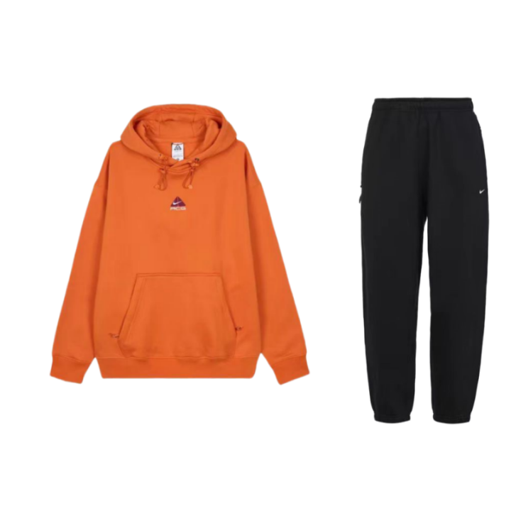 Nike Nike Casual Sportswear Unisex Orange/Black Hooded Moderate