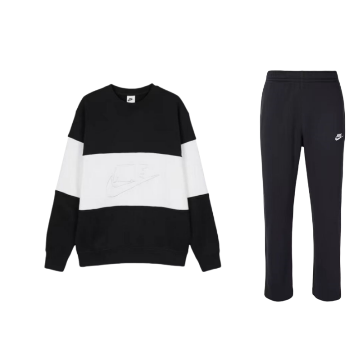 Nike Nike Casual Sportswear Unisex Black/White/Black Crew Neck Moderate