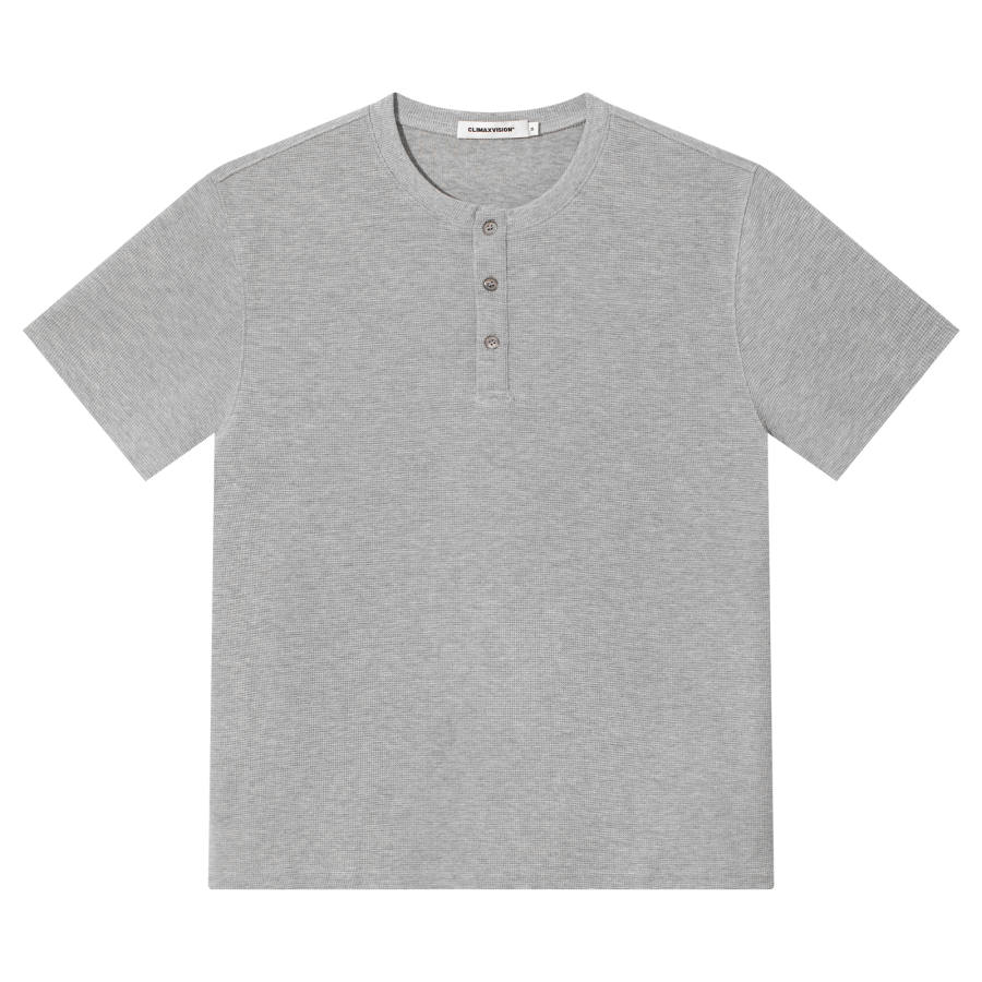 CLIMAX VISION T Shirts Men's Henry Collar Moderate Straight Fit