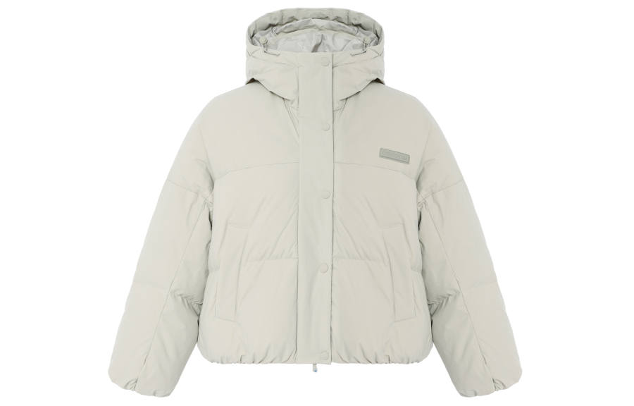Adidas Originals Trefoil Collection Outfit Down Jacket Women's Light Sesame Earth Gray