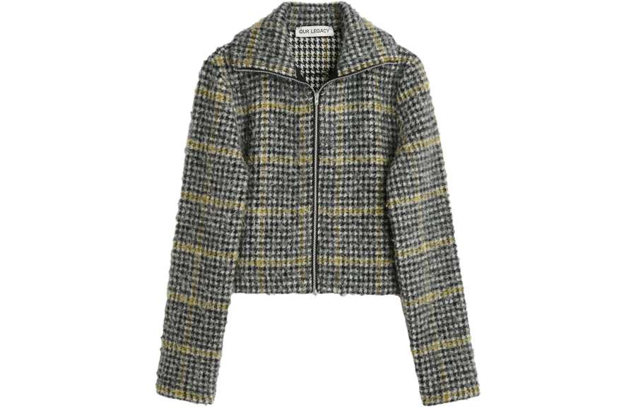 OUR LEGACY OUR LEGACY Houndstooth-pattern Brushed-knit Jacket