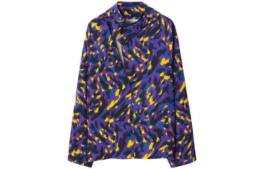 Burberry 【Previous Season】camouflage-print long-sleeve blouse