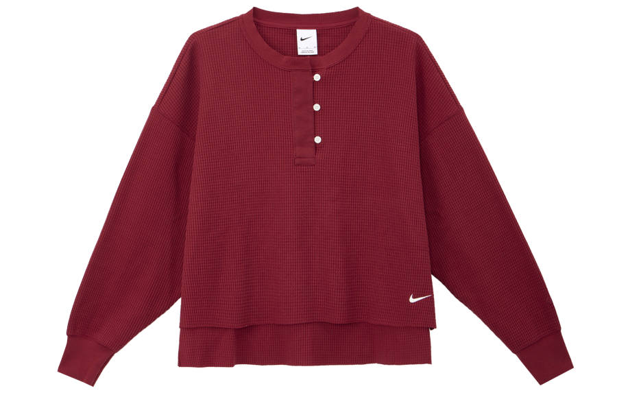 Nike Nike Sportswear LUXE WAFFLE L/S CREW G Knitwear Women's Dark Red