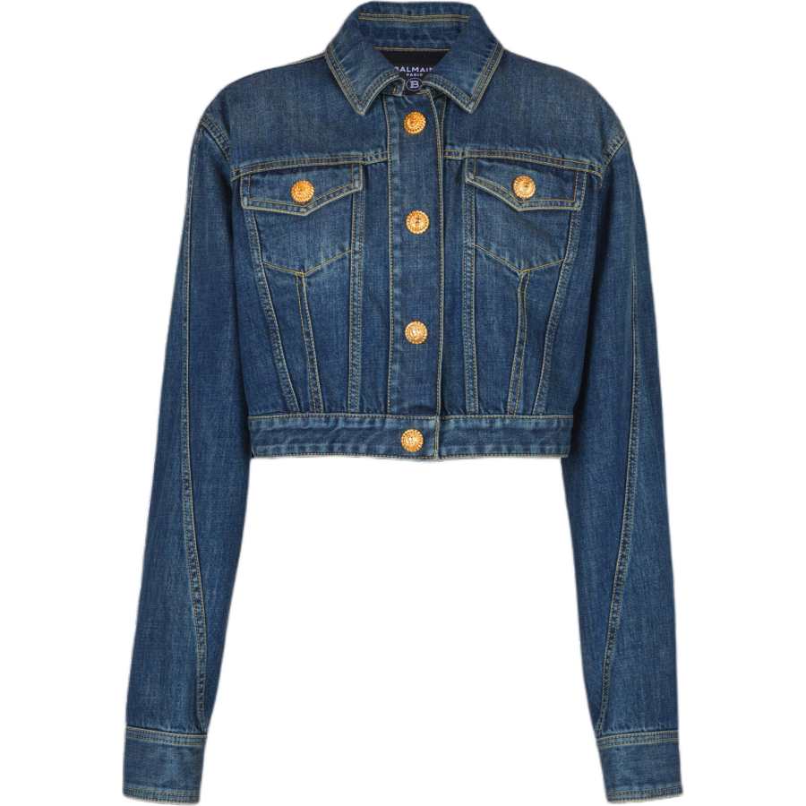 BALMAIN BALMAIN Cropped Faded Denim Jacket