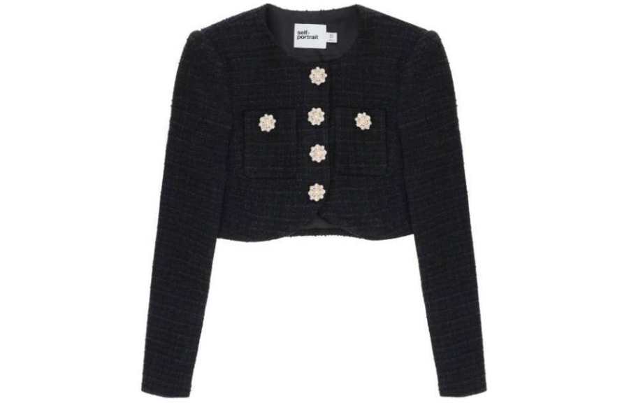 Self-portrait Embellished Long-Sleeved Cropped Jacket