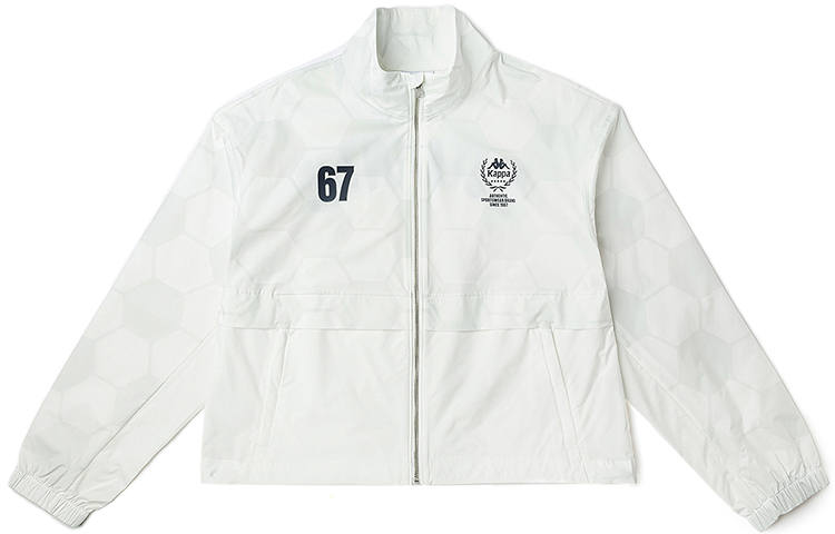 Kappa Jackets Women's Korean White All Over Print 012P Stand Collar Moderate Other