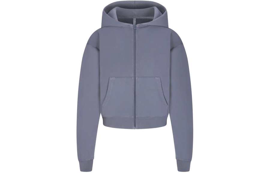 Skims FRENCH TERRY CLASSIC ZIP UP HOODIE Sweatshirt Women's STEEL BLUE/Steel Blue