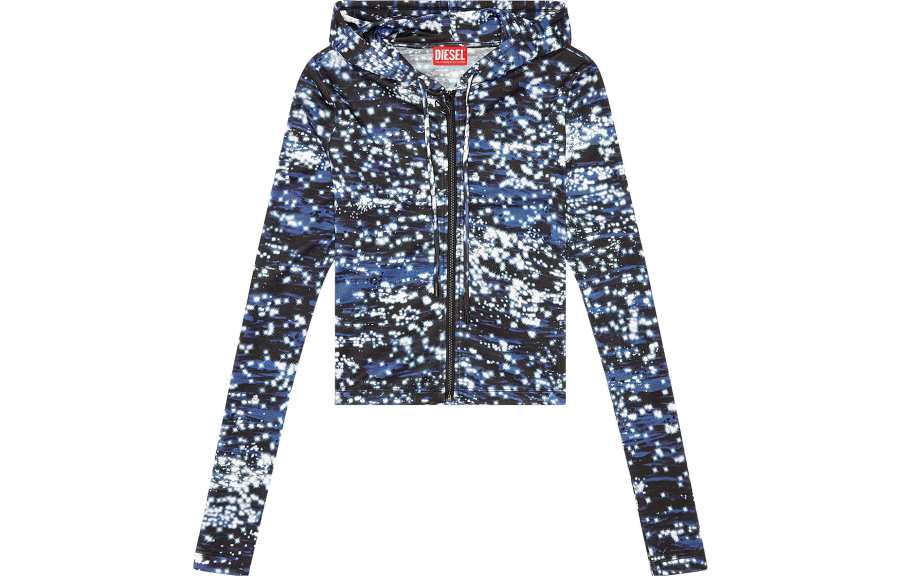DIESEL Sweatshirts Women's Blue Hooded Moderate Cardigan