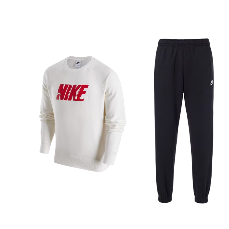 Nike Nike CNY Collection FW23 Logo Cuffed Crew Neck Sweatshirt With Elastic Waistband Pants Casual Sportswear Men's