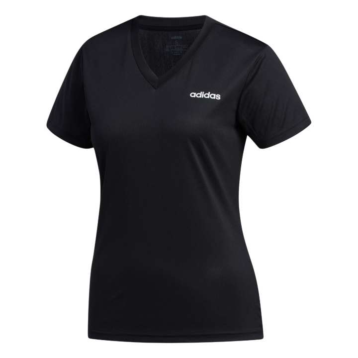 Adidas Adidas T Shirts Women's Black V Neck Moderate